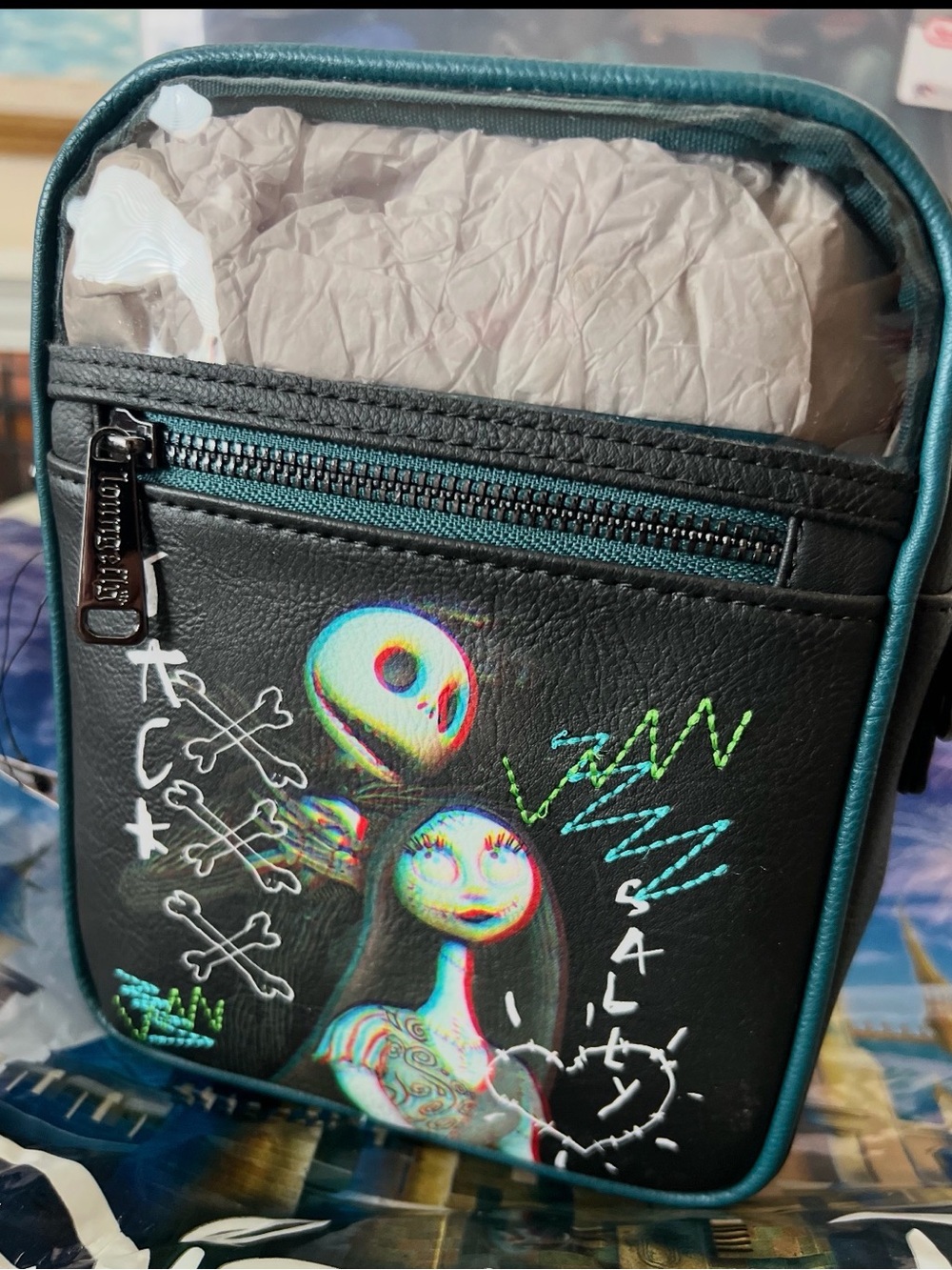 Disney Parks NBC Jack Skellington and Sally Loungefly Crossbody Bag - New